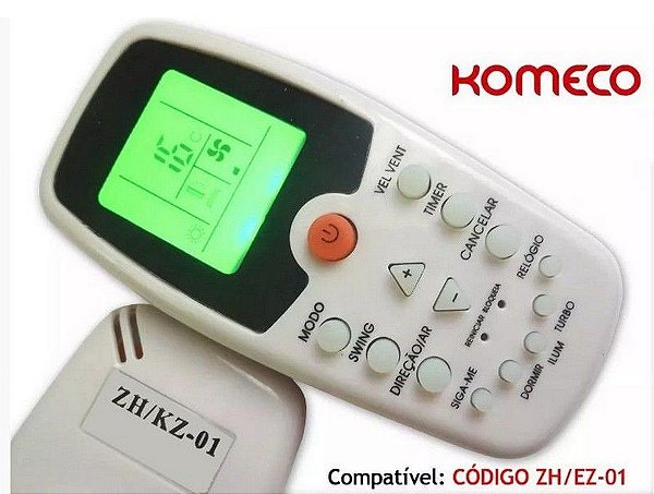 Controle Remoto Para Ar Condicionado Komeco ZH/KZ-01 / ZH/EZ-01 / - ZH/HZ-01