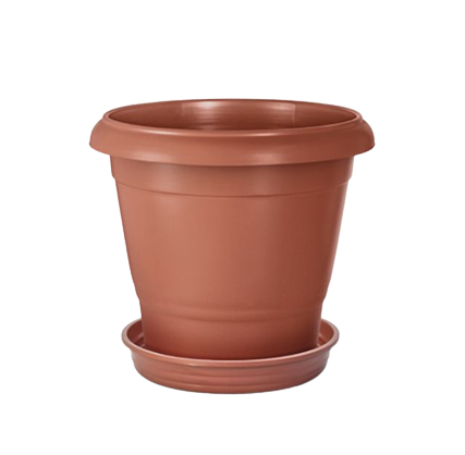 Vaso Terracota Redondo com Prato - 22 litros