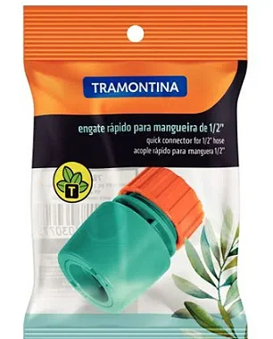 Engate Rápido com Aquastop Tramontina em Plástico para Mangueira 1/2"
