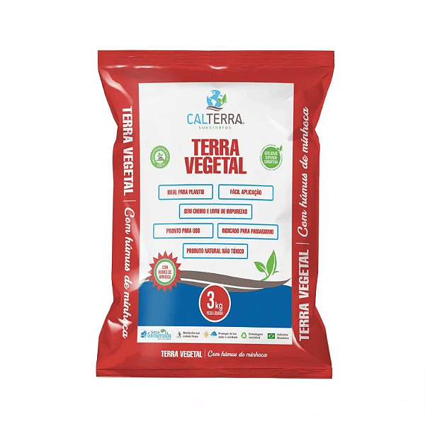 Terra Vegetal com Húmus de Minhoca Calterra - 3 kg