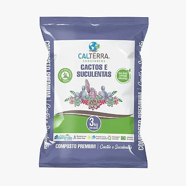 Substrato Composto Premium para Cactos e Suculentas Calterra - 3 kg