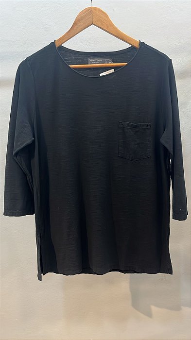 Blusa Manga 3/4 Preta