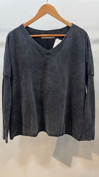 Blusa Boston Preto Marmo