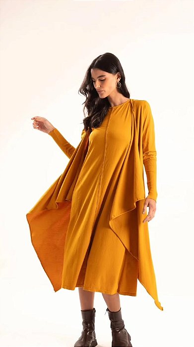 Cardigan Longo Mostarda