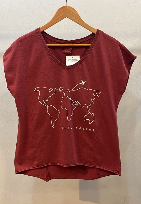 Blusa Feminina Silk  Trip  Vinho