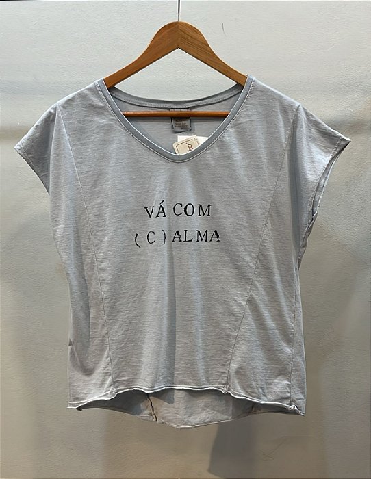 Blusa Feminina Silk Vá com (c) Alma Azul Gelo