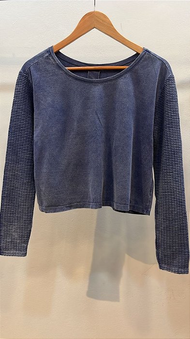 Cropped Aleska Azul Marmo