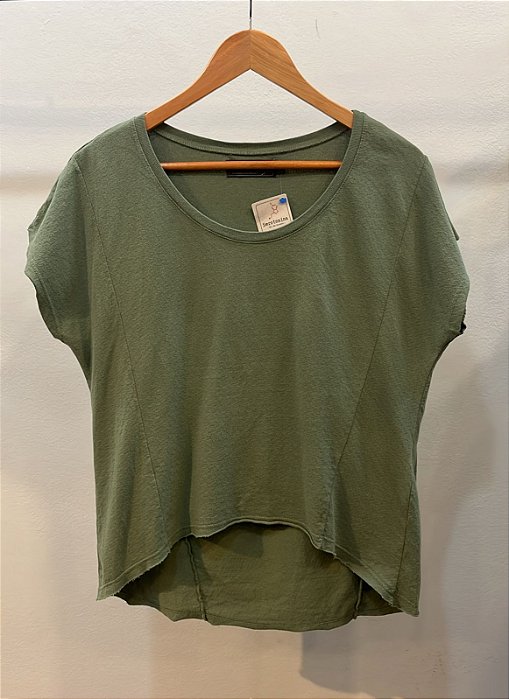 Blusa Recorte Crepe Verde