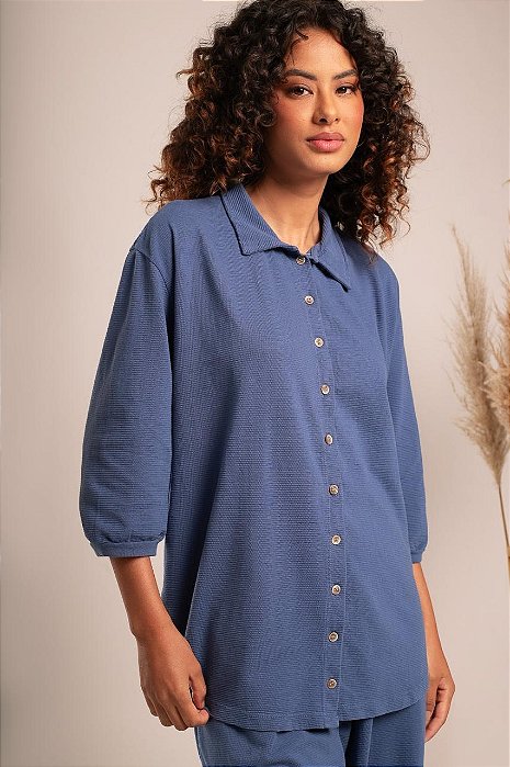 Camisa Relevo Azul