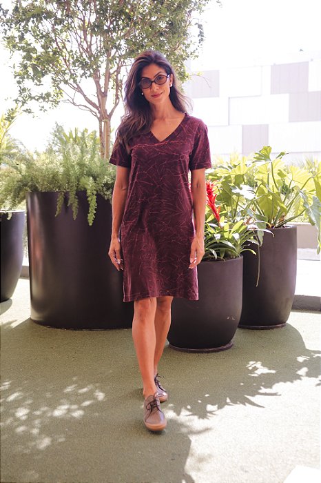 Vestido V Básico Vinho Sky