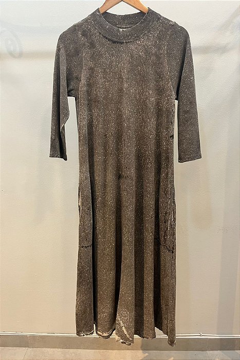 Vestido Palmas Marrom Cobra Sky