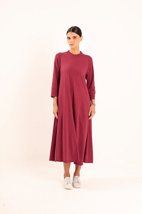 Vestido Palmas Vinho