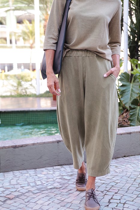 Calça Relevo Verde Marmo