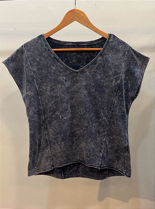 Blusa Recorte Azul Sky