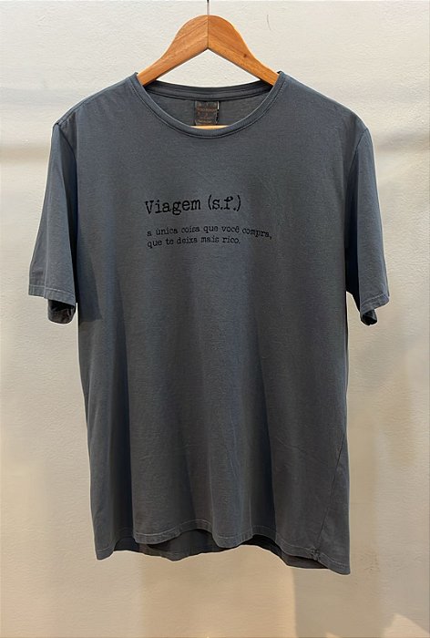 T-Shirt Masculina Silk Viagem Cinza