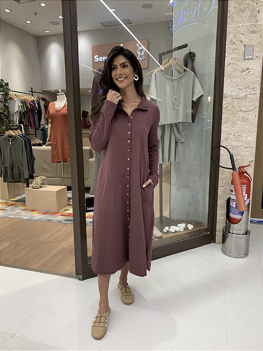 Vestido Chemise Nevada Vinho