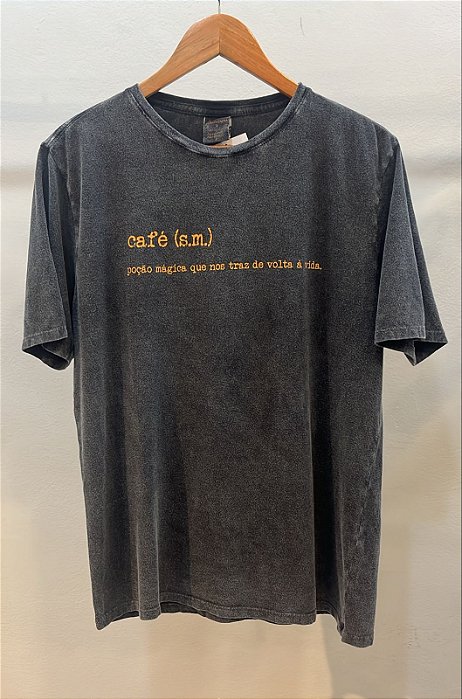 T-Shirt Masculina Silk Café Preto Marmo