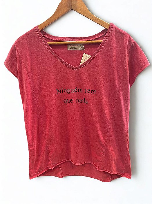 Blusa Feminina Silk Ninguém Tem que Nada Rosa
