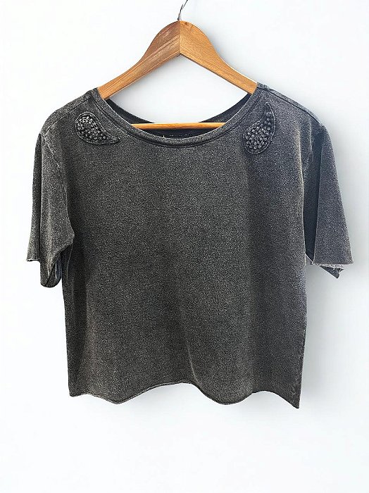 Blusa OIA Preto Marmo