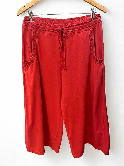 Calça Pantacourt Bristol Vermelha