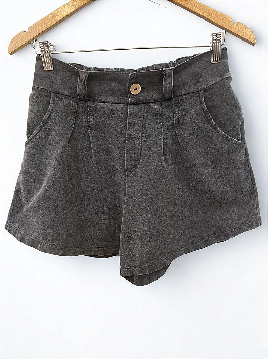 Short Alfaiataria Preto Marmo
