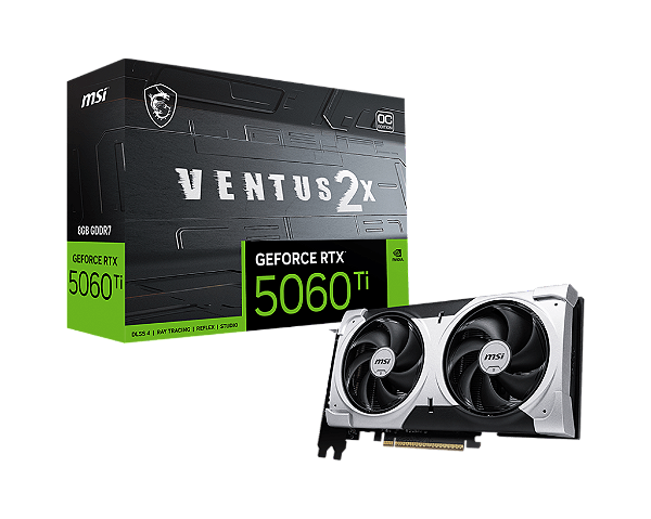 Placa de vídeo MSI GeForce RTX 5060 Ti VENTUS 2X OC PLUS 8GB DLSS4