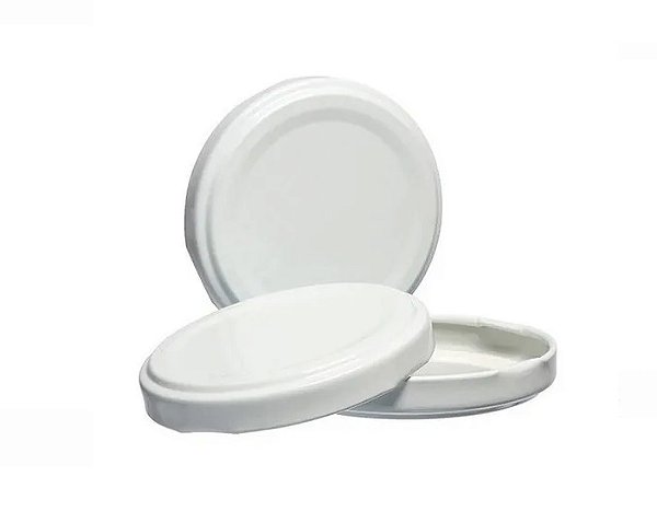 10 UN. TAMPA ALUMÍNIO 63 MM | COR: BRANCO