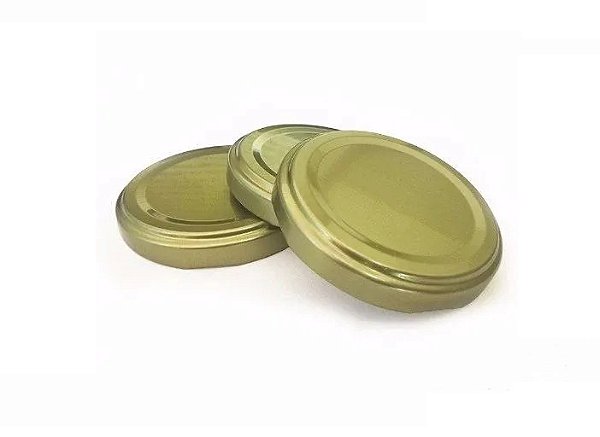 10 UN. TAMPA ALUMÍNIO 63 MM | COR: DOURADO