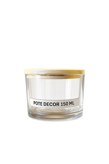 POTE DE VIDRO DECOR 150 ML COM TAMPA DE MADEIRA