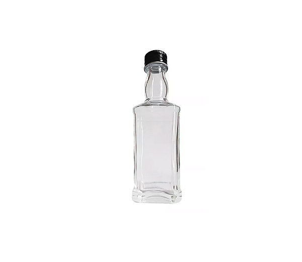200 UN. MINI GARRAFA DE VIDRO QUADRADA 50 ML FECHAMENTO ROSCA COM TAMPA