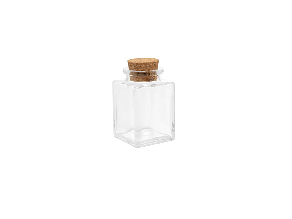 360 UN. POTE DE VIDRO QUADRADO 90 ML C/ ROLHA CORTIÇA