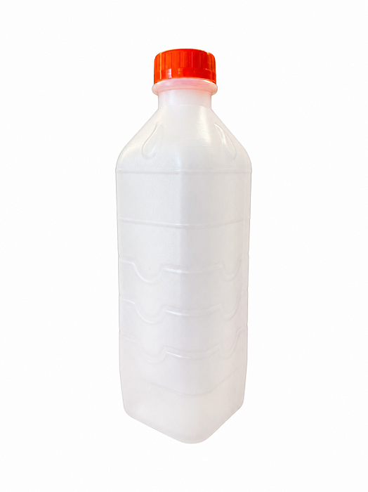 50 UN. FRASCO LEITOSO 1 LITRO COM TAMPA LARANJA