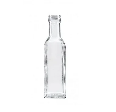 240 UN. GARRAFA DE VIDRO AZ QUADRADA 250 ML FECHAMENTO ROSCA E LACRE TRANSPARENTE