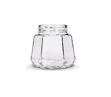 10 UN. POTE DE VIDRO SEXTAVADO 230 ML COM TAMPA E LACRE