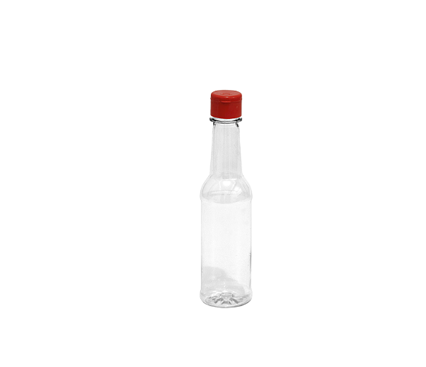 50 UN. GARRAFA DE PLÁSTICO LISO MOLHO 150 ML COM TAMPA