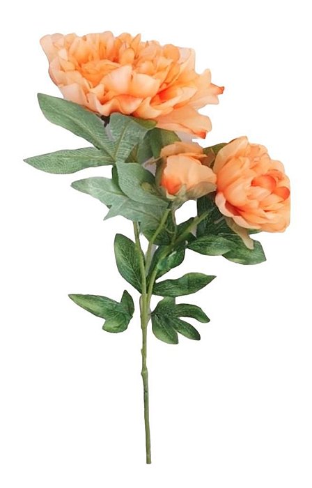 Galho com 3 Flores Peonia - Laranja 90cm - Raffaello Presentes e Decorações  A melhor loja online de decor