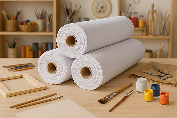 Tecido Alvejado Pano Prato 70cm Largura 25 Metros 11 Trama -Branco Trabalhado