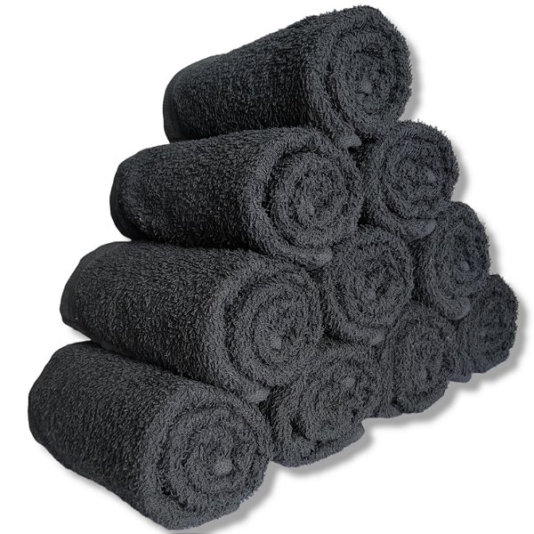 Kit 20 Toalhas para Salão de Beleza Barbearia Pretas