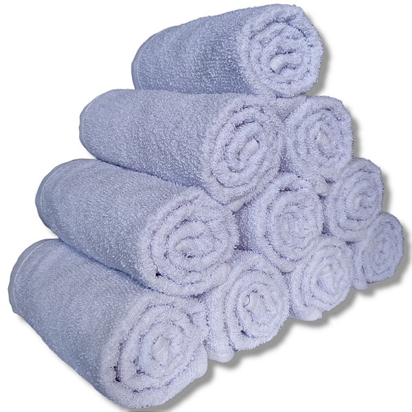 Kit 50 Toalhas para Salão de Beleza Barbearia Brancas