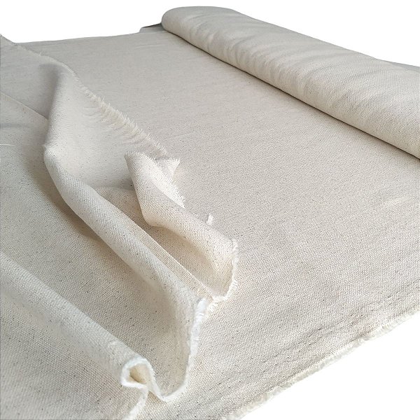 Tecido Pano de Prato Crú Pré Lavado Liso 100% Algodão Artesanato Pintura – 10m, 25m ou 50m