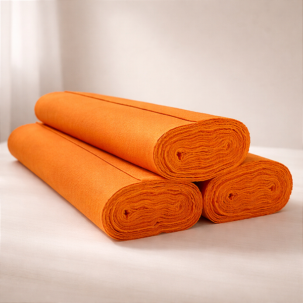 Tecido Laranja Liso Trama 11 Fechada em Algodão para Artesanato