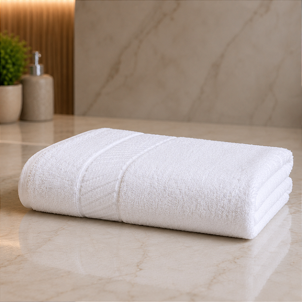 Toalha de Rosto Para Hotel 50X80cm Branca Lisa Premium 500g/m²