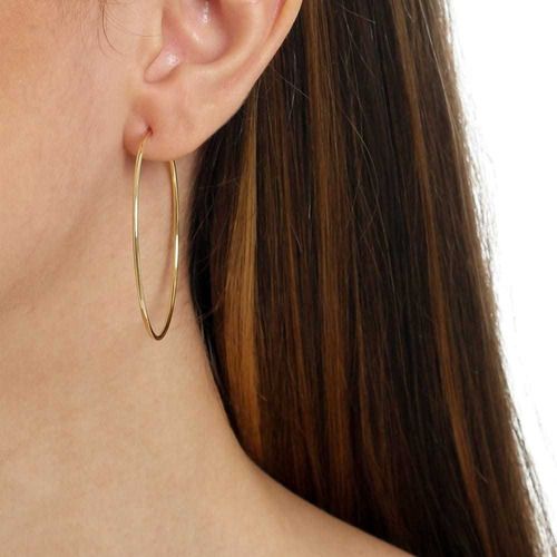 Brinco Argola Lisa Top Banhado Ouro 18k Antialérgico  0013