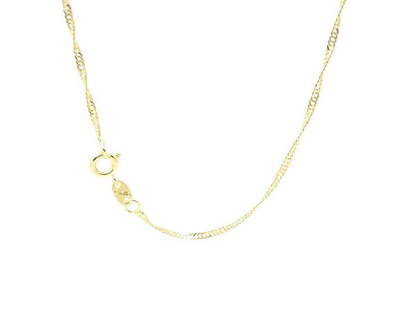 Corrente Singapura 50cm Feminina C10-50 Folheado Ouro 18k