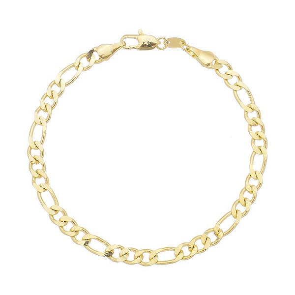 PS101 PULSEIRA MASCULINA 3x1 FOLHEADO OURO 18K ANTIALÉRGICO