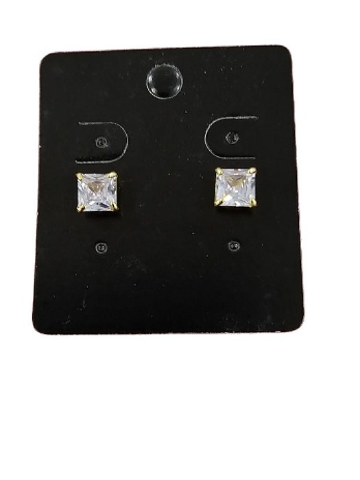 Brinco Zircônia carré 6x6 R.4008 Cirillo Folheado a ouro 18k