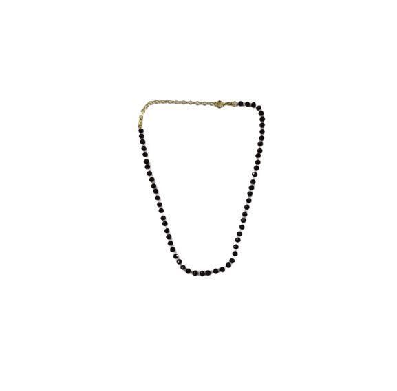 Gargantilha 4016 com bolas de miçangas vidro Folheado 18k