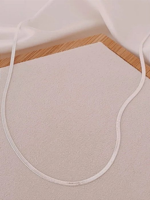 Choker de Fita 2mm - Folheado a prata