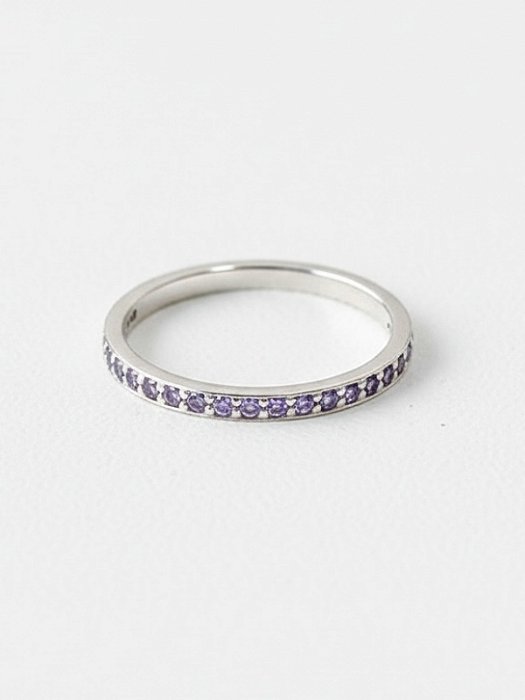 Anel aparador Stars Roxa - Prata 950