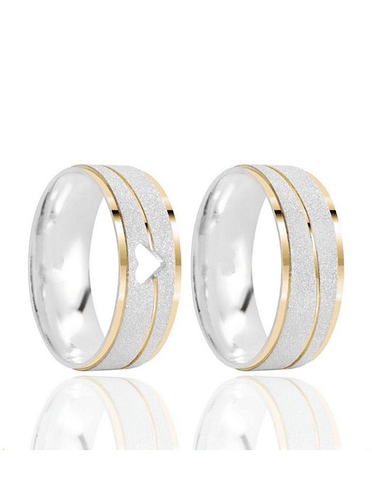 Par de Aliança Enamorada 7mm - Prata 950